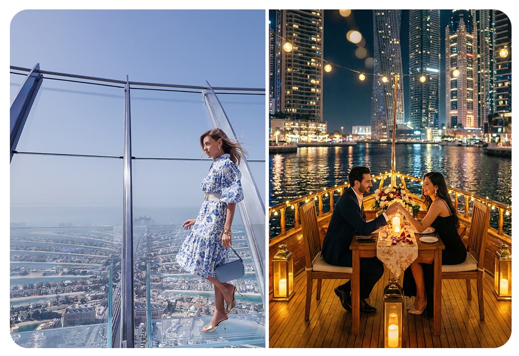 The View at The Palm (Non-Prime Hours) + Dhow Cruise Dinner in Dubai Marina
