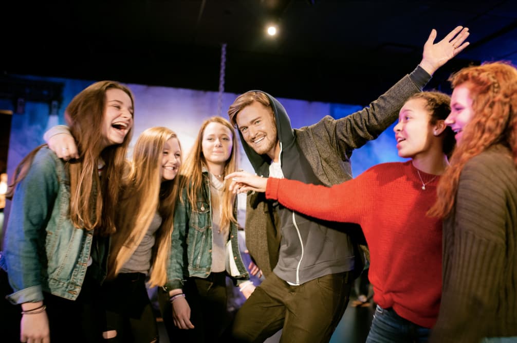 Wax figure of Justin Timberlake displayed at Madame Tussauds Dubai.
