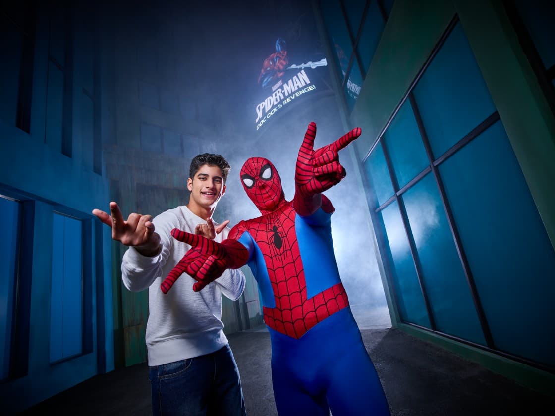 Spider-Man themed attraction and display at IMG Worlds of Adventure in the Marvel zone