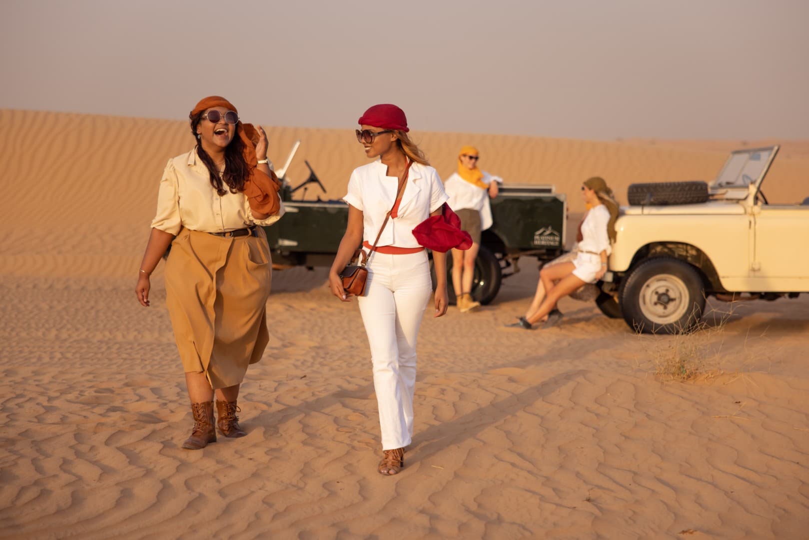 Stunning desert sunset view during the Heritage Desert Safari experience in Dubai.
