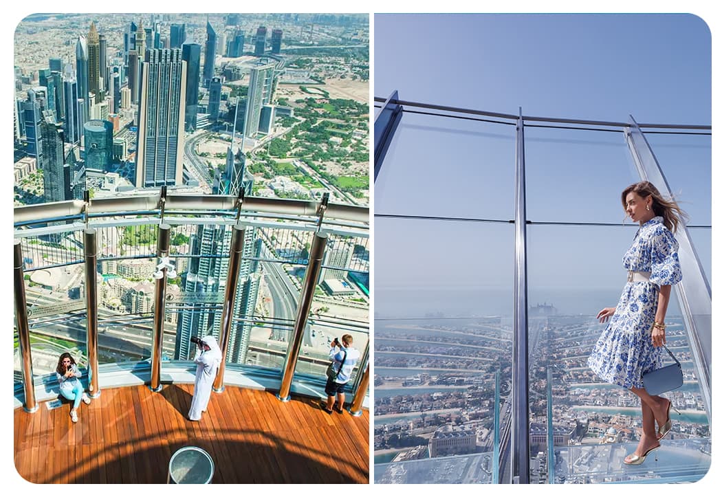 At The Top Burj Khalifa (124 Floor) Non-Prime Time + The View at The Palm (Non-Prime Hours)