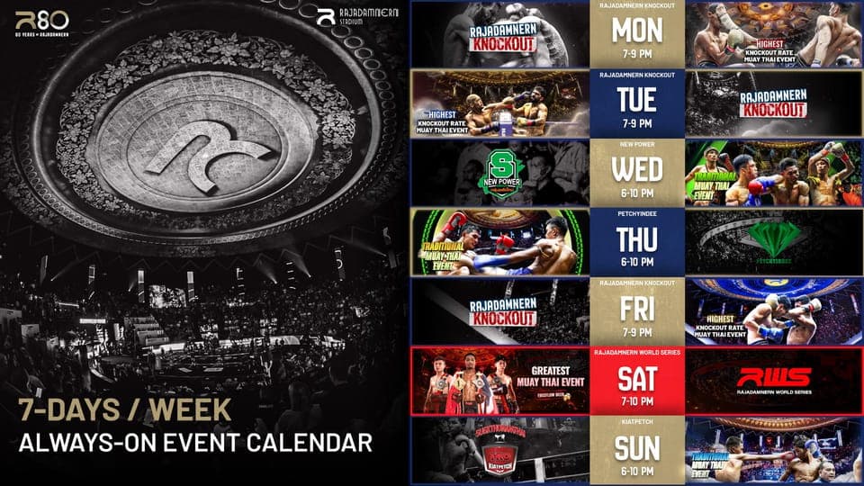 Muay Thai Boxing Tickets at Rajadamnern Stadium