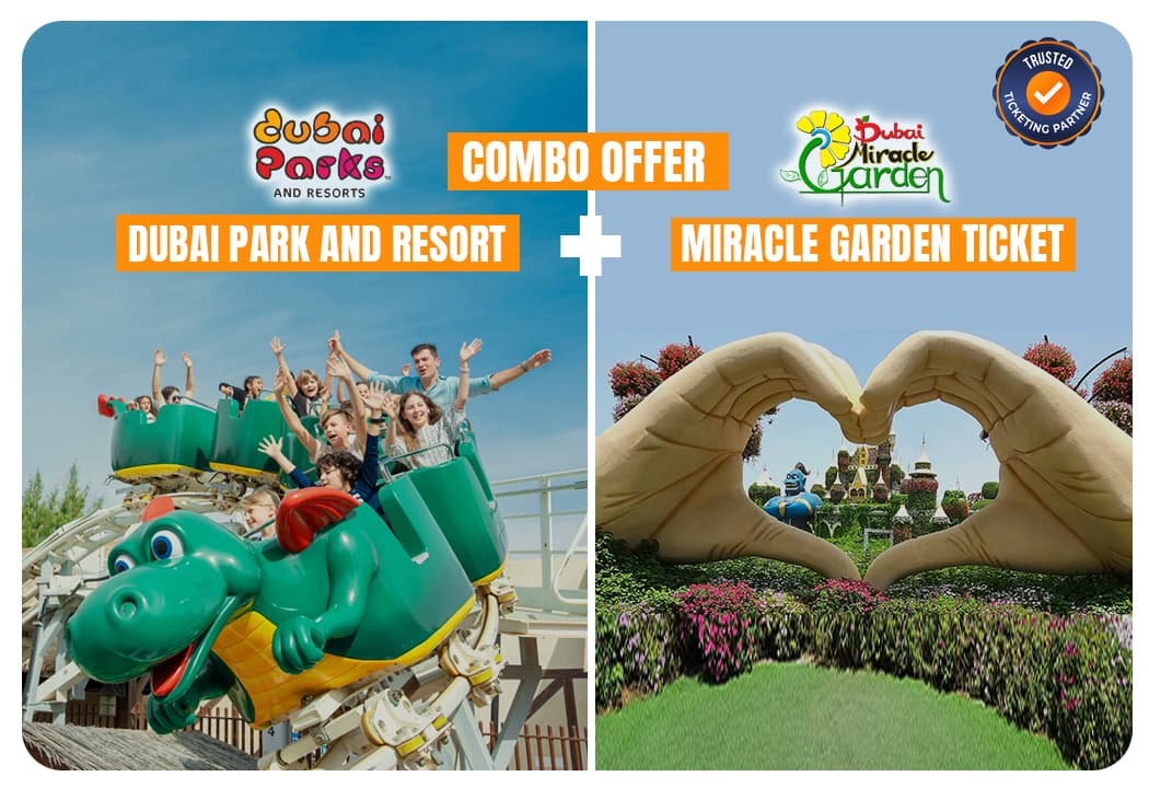 Any 1 Park At Dubai Parks & Resorts With Free Shuttle + Miracle Garden - clicktoguide