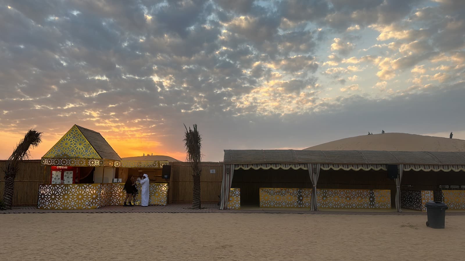 Beautiful desert sunset view during a private desert safari experience in Dubai.