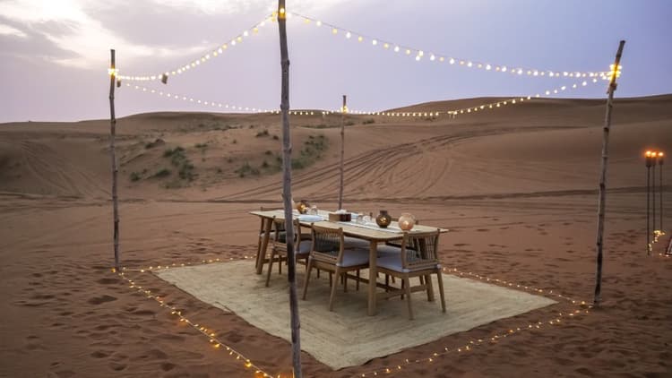 Mleiha Buggy with Private Dinner - Table for dinner 