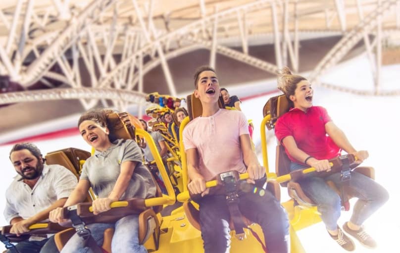 Thrilling ride experience on Formula Rossa, the fastest roller coaster adventure at Ferrari World Abu Dhabi