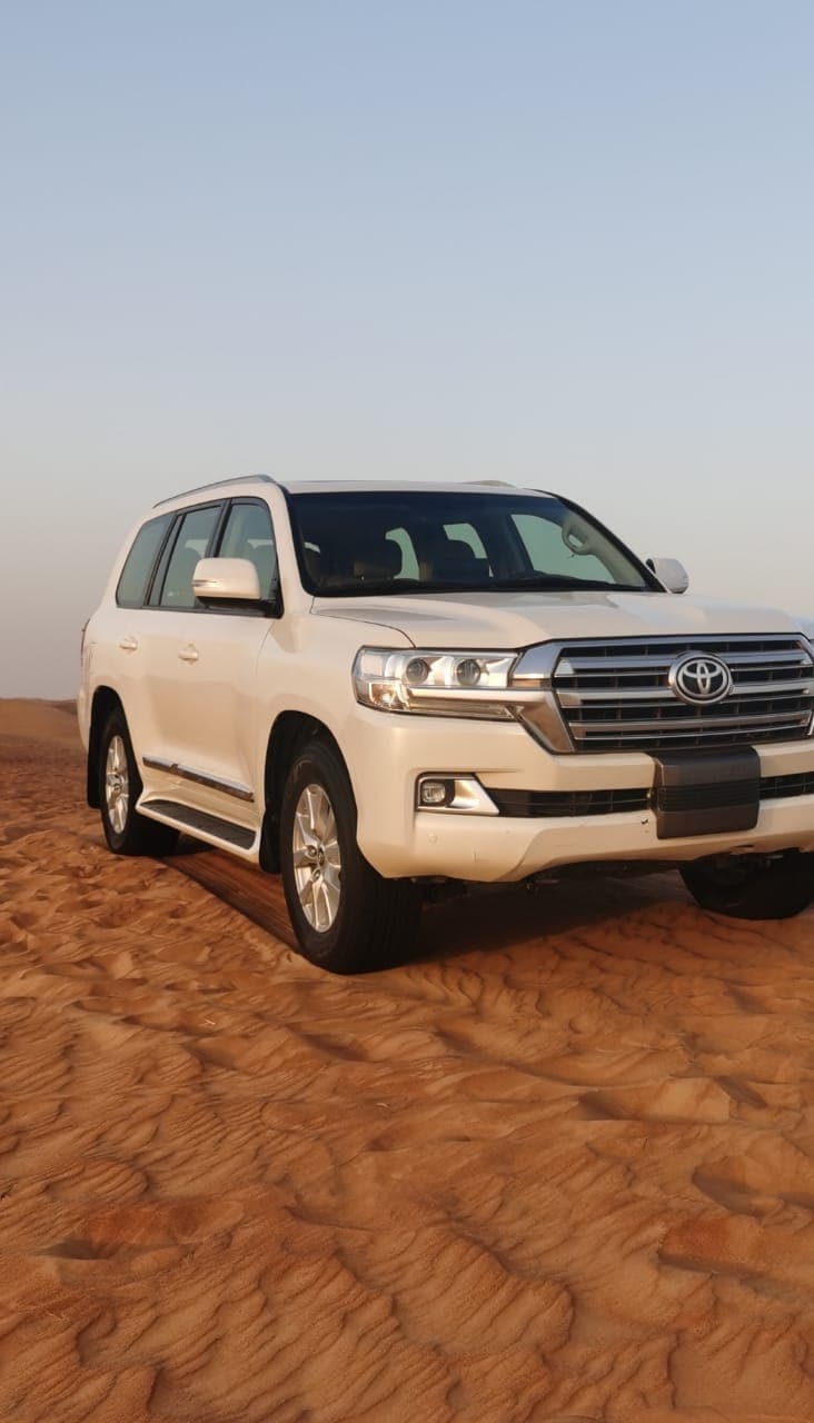 Thrilling dune bashing adventure in a 4x4 vehicle during the Ras Al Khaimah desert safari.