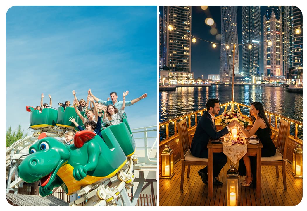 Dhow Cruise Dinner in Dubai Marina + Any 1 Park At Dubai Parks & Resorts With Free Shuttle - clicktoguide