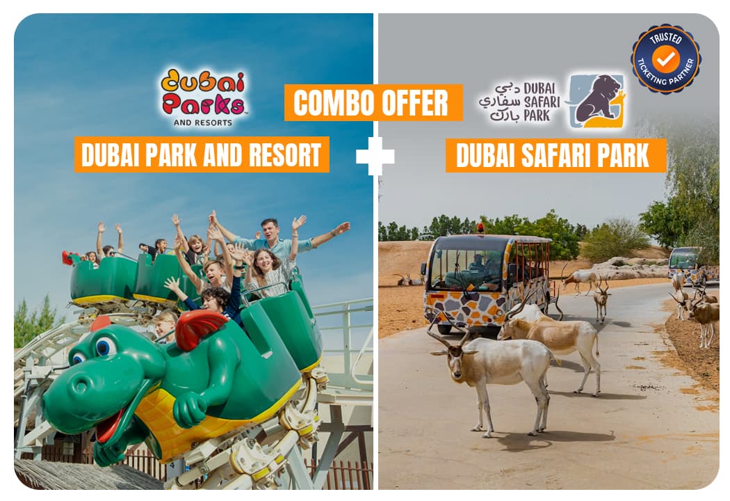 Any 1 Park At Dubai Parks & Resorts With Free Shuttle + Dubai Safari Park - clicktoguide