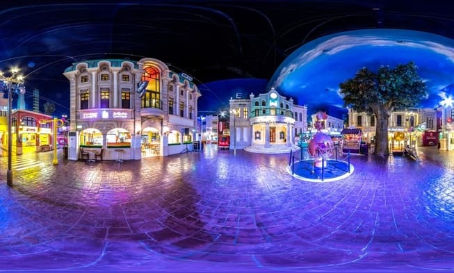 Mini city setup inside KidZania Dubai where kids role-play different professions.