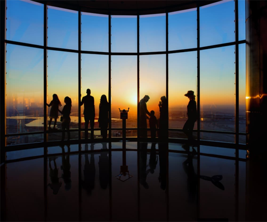 Burj Khalifa sunrise view with family