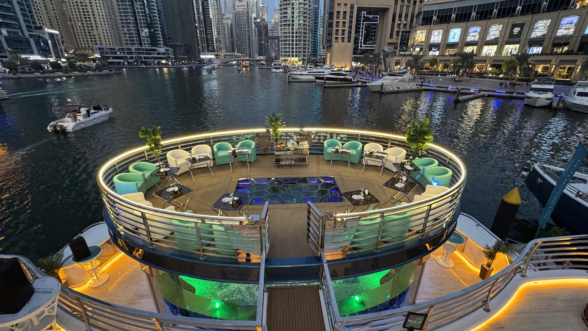 Premium Royal Deck experience on the Lotus Royale dinner cruise yacht