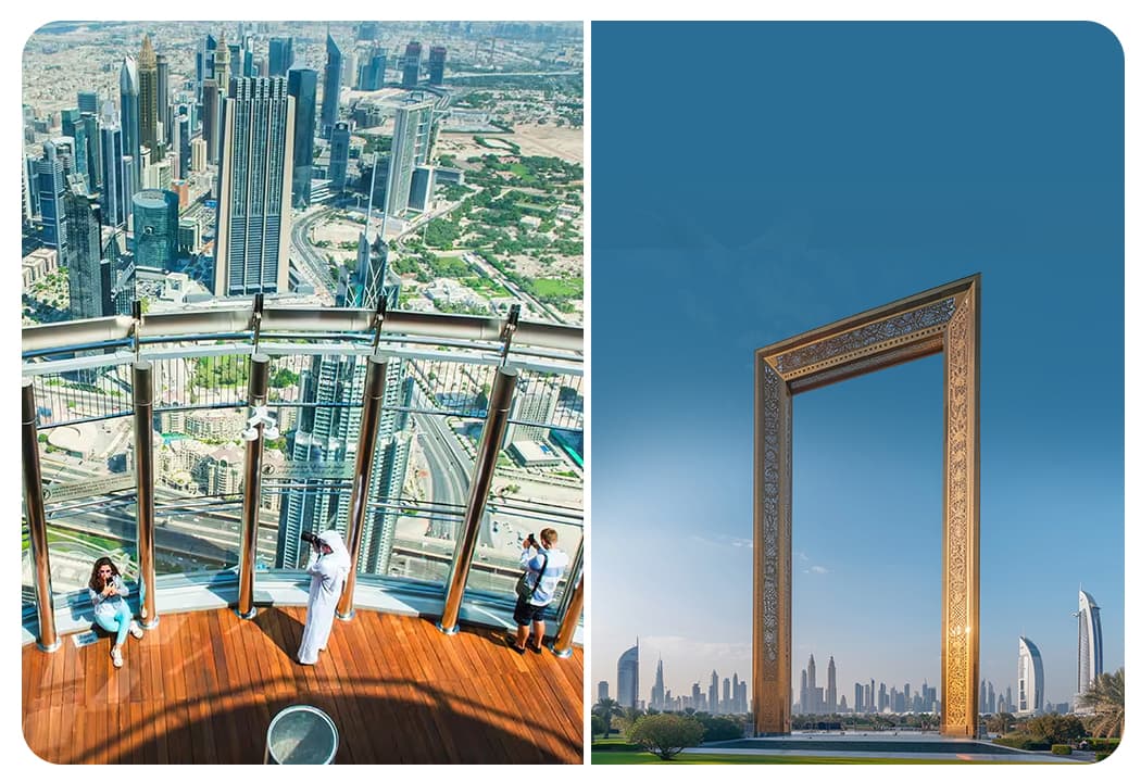 At The Top Burj Khalifa (124 Floor) Non-Prime Time + Dubai Frame (General Admission) - clicktoguide