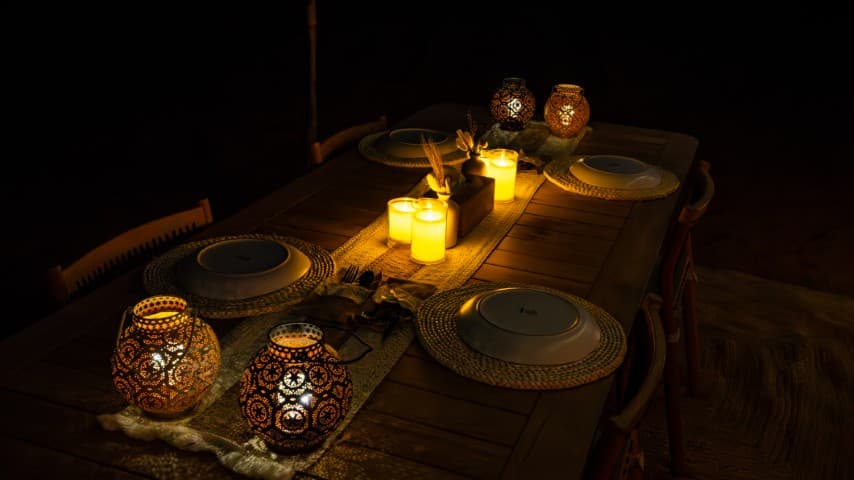 Private Dinner in Desert - Table Setup