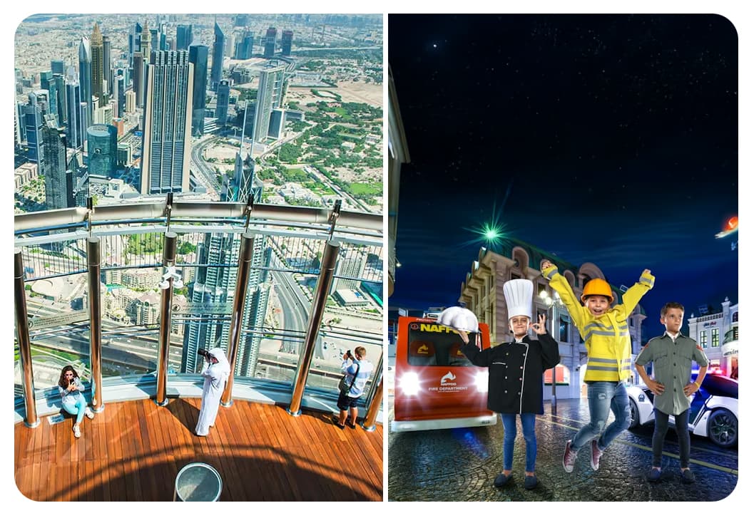 At The Top Burj Khalifa (124 Floor) Non-Prime Time + KidZania - Economy Pass - clicktoguide