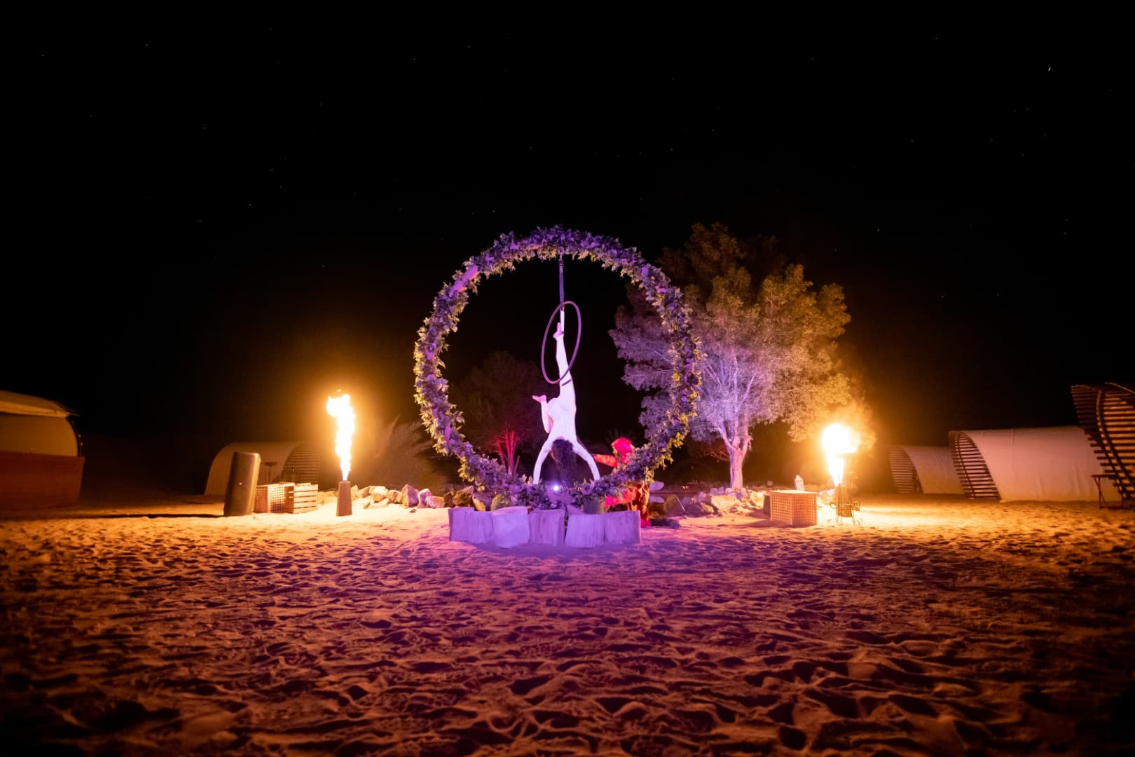 Spacious desert camp area at Platinum Desert Safari Dubai where guests enjoy luxury safari experiences