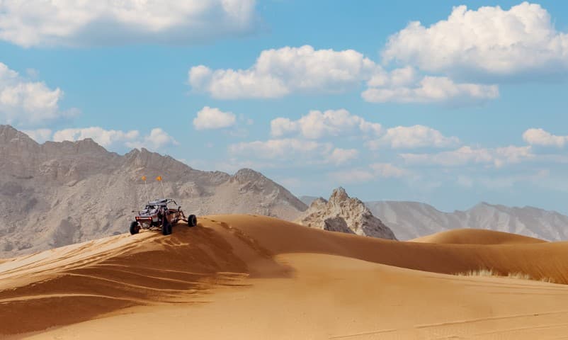 Adventure buggy ride across the sand dunes in Mleiha
