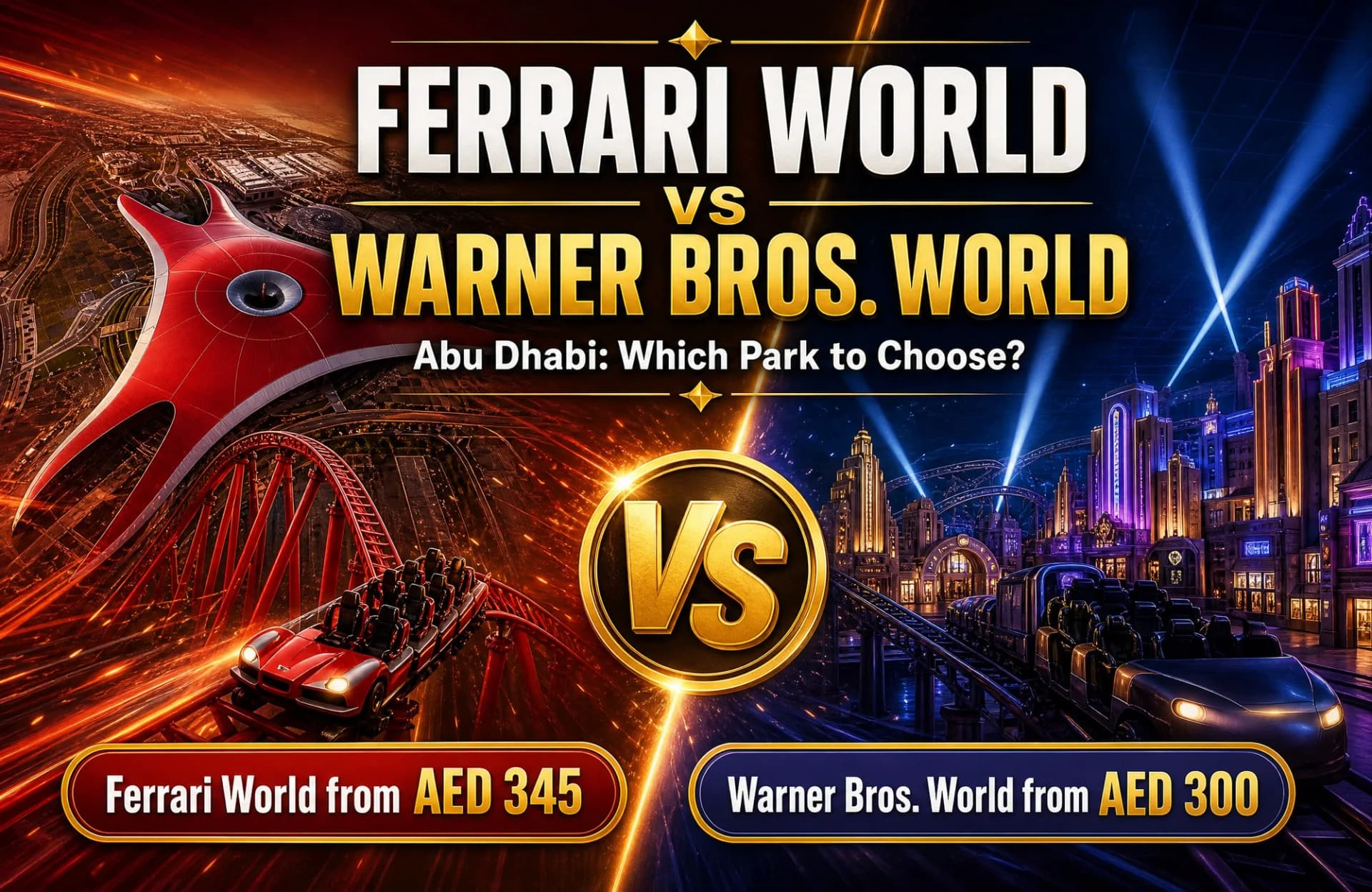 Ferrari World vs Warner Bros. World Abu Dhabi: Which Park to Choose?