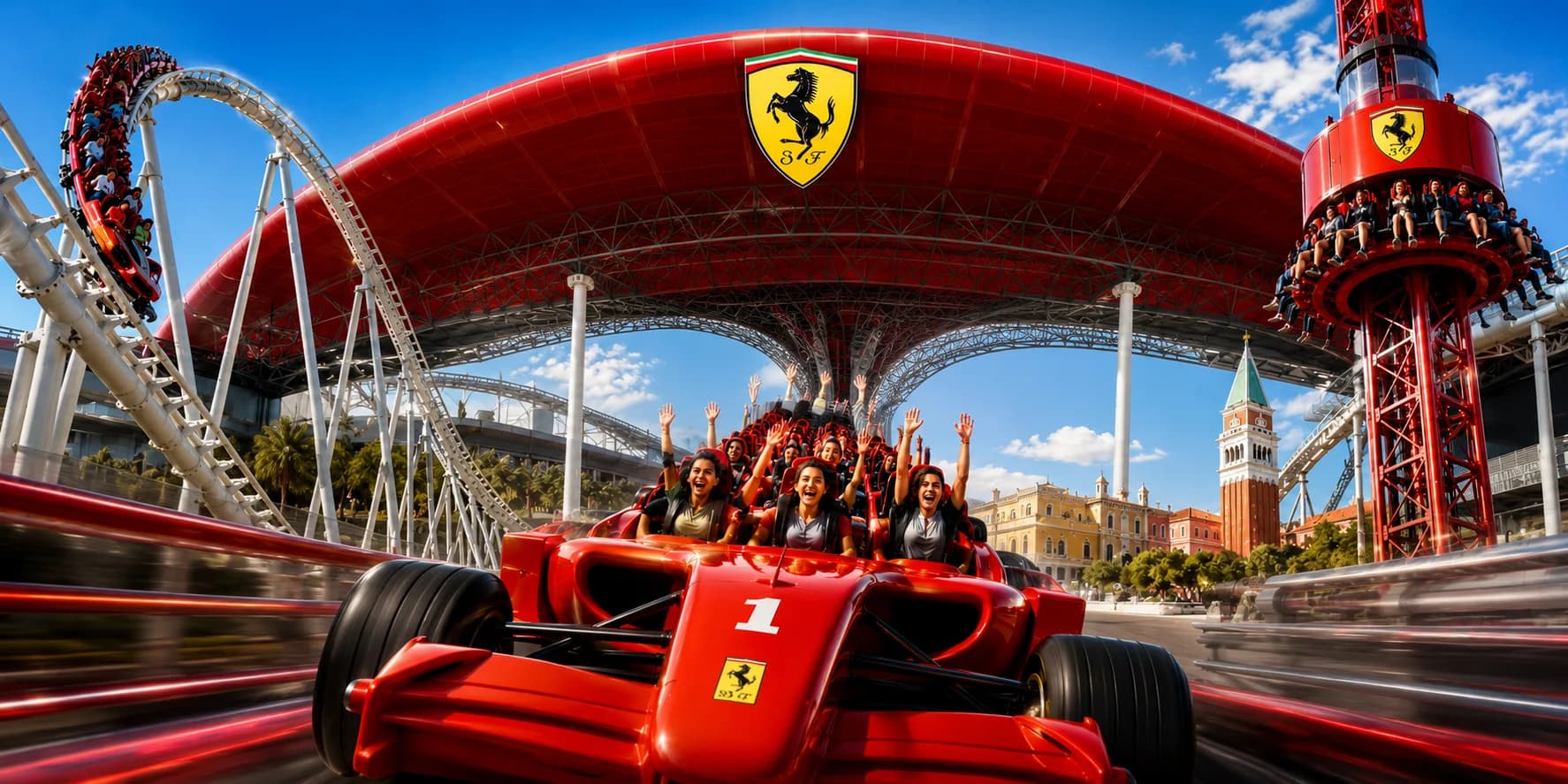 Аттракционы и развлечения в мире Ferrari: Полный путеводитель по всем более чем 40 видам развлечений (2026)