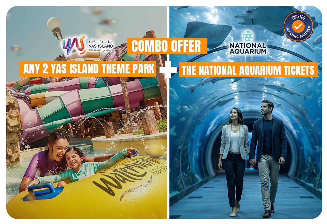 Any 2 Yas island Theme park + The National Aquarium Abu Dhabi - clicktoguide