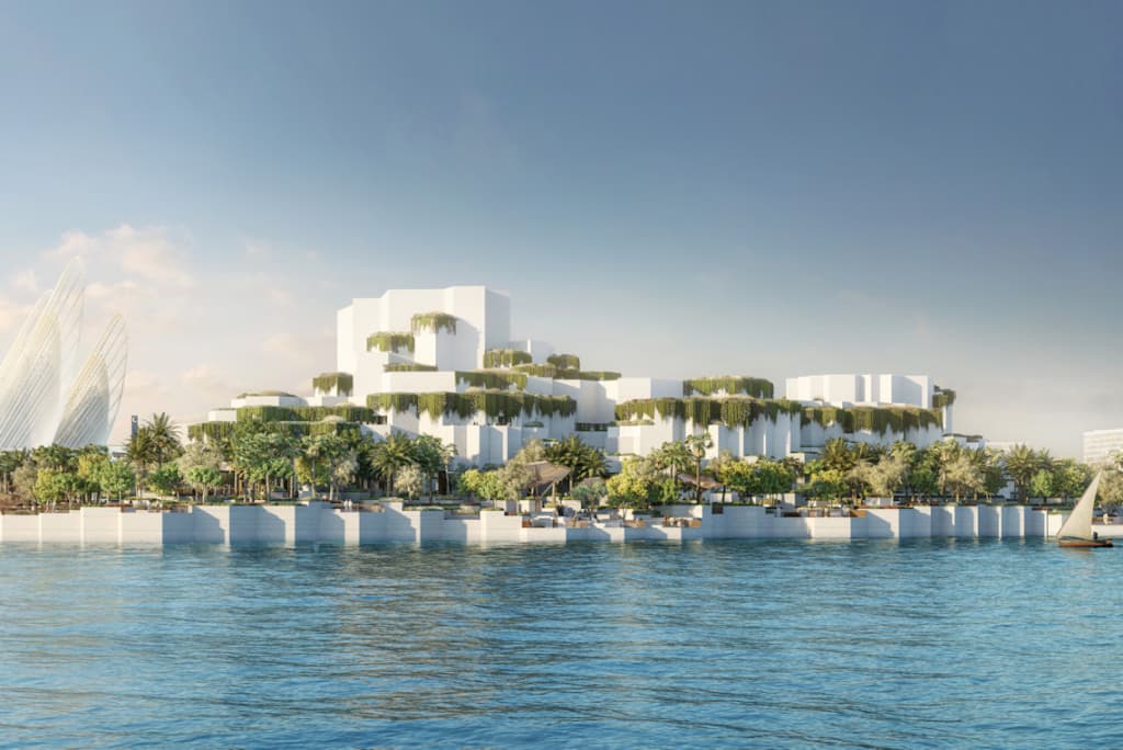 Sea view experience from the Natural History Museum Abu Dhabi overlooking the waterfront.